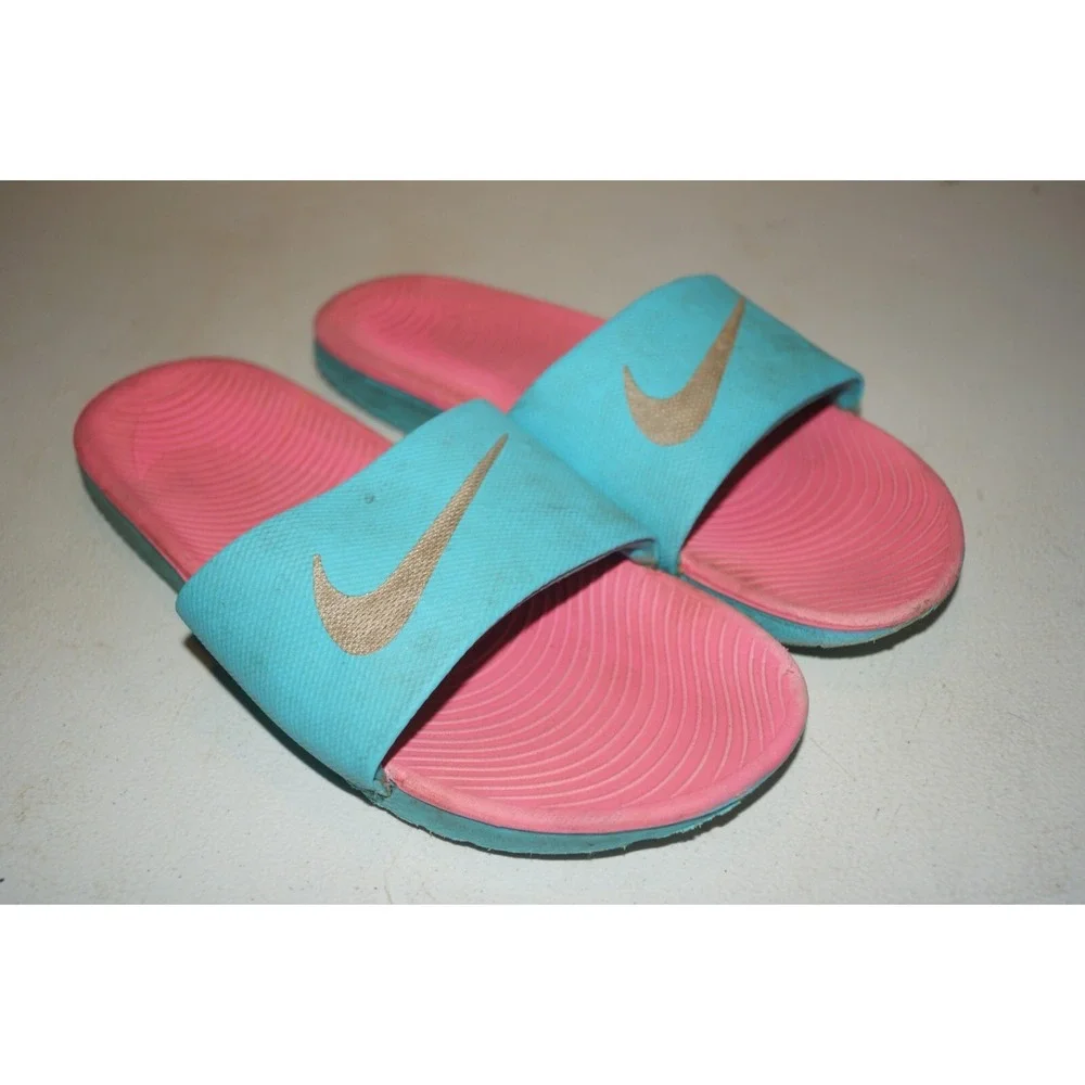 Nike Slip On Slide Sandal Pink Blue Kawa U74